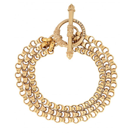 Bracelet chaîne glamour triples rangs métal I doré76236