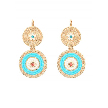 Summery crystal sleeper earrings | Blue