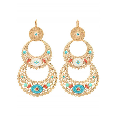 Bohemian amazonite crystal sleeper earrings l Blue