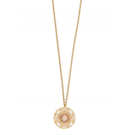 Collier sautoir baroque perles du Japon et cristaux | rose