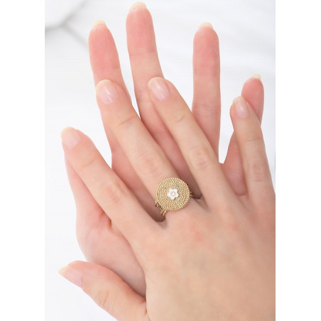 Poetic crystal adjustable ring | Pink83767