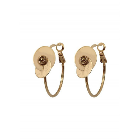 Sunny crystal and metal hoop earrings | gold-plated