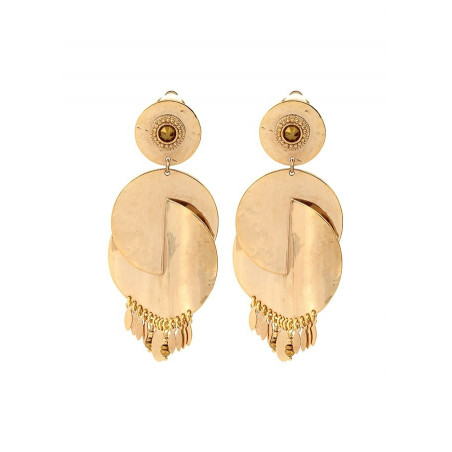 Glamorous metal crystal clip-on earrings l gold-plated