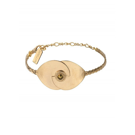 Bracelet souple féminin métal et cristal | doré