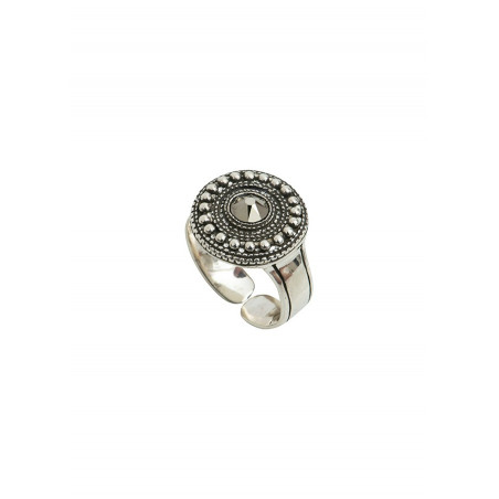 Timeless metal crystal ring | silver-plated