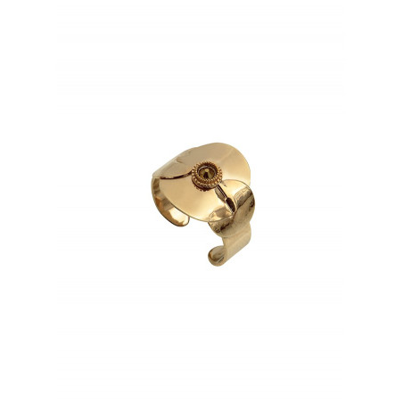 On-trend metal and Swarovksi crystal ring - gold-plated