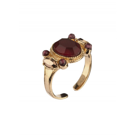 Baroque crystal and garnet ring|Mauve