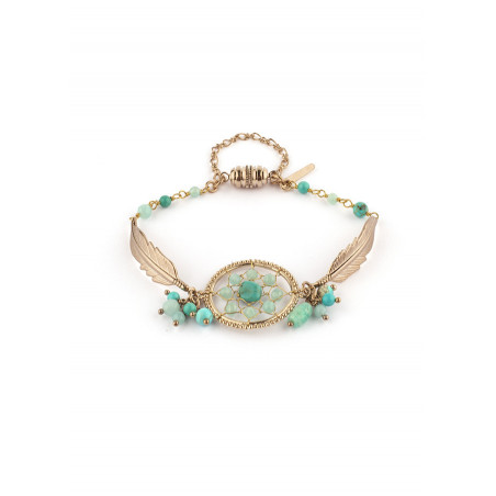 Medium amazonite and jasper gypsy bracelet | turquoise