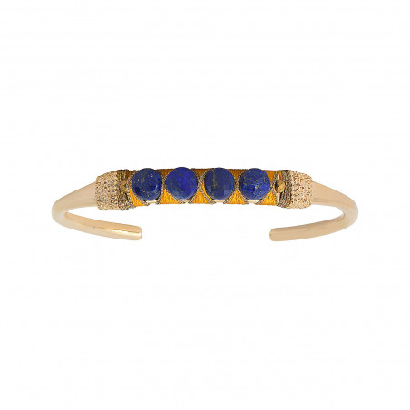 Mysterious woven adjustable lapis lazuli bangle |blue