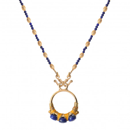 51 cm long lapis lazuli gem necklace | gold-plated85196