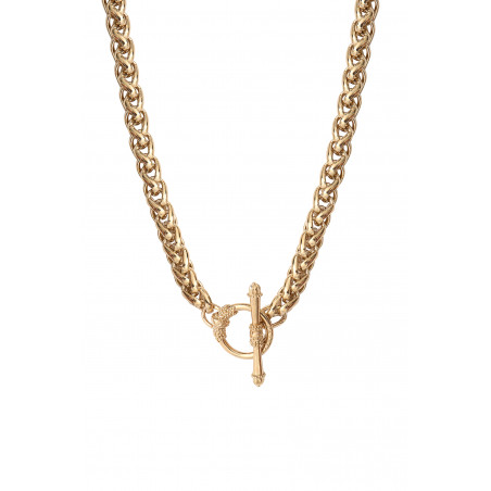 Glamorous metal chain necklace l gold-plated