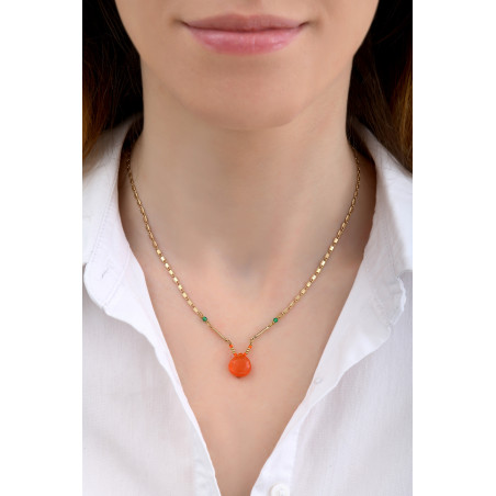 Beautiful carnelian and agate pendant necklace | orange85247