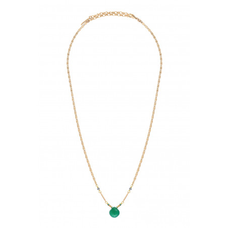 Glamorous onyx and hematite pendant necklace | green