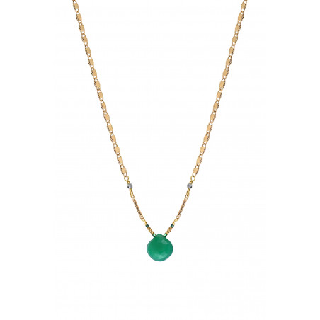 Glamorous onyx and hematite pendant necklace | green85253