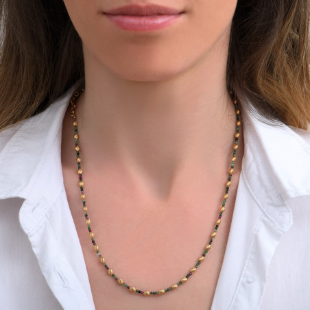 Medium gemstone anyolite necklace | green85278