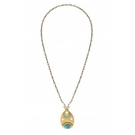Medium gemstone anyolite necklace | green85279