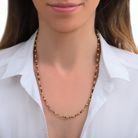 Medium gemstone tourmaline necklace | pink85281