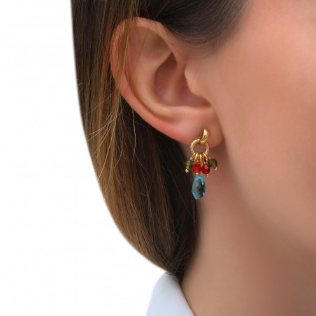 Modern crystal bead earrings for pierced ears | multicolored85287