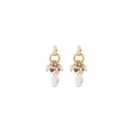 Timeless crystal bead earrings for pierced ears | golden