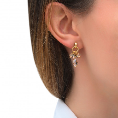 Timeless crystal bead earrings for pierced ears | golden85291