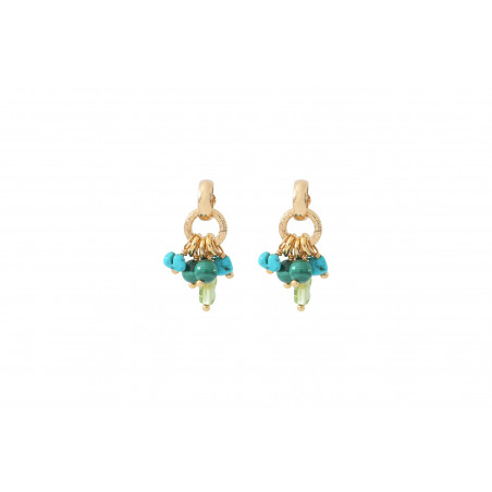 Elegant malachite and turquoise earrings for pierced ears l green