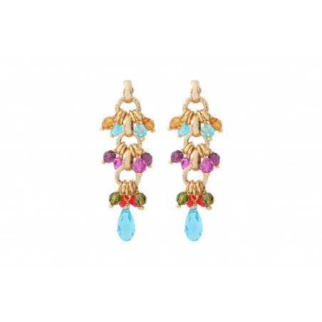 Refined crystal bead earrings for pierced ears | multicolored