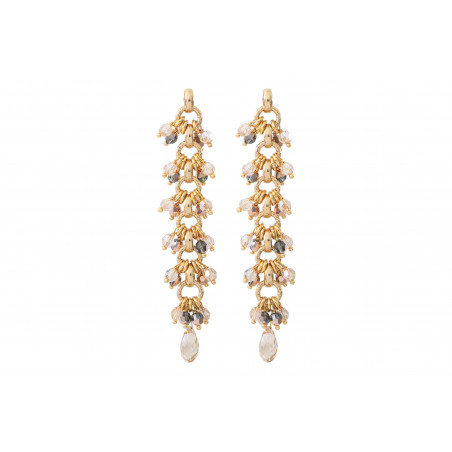 Smart crystal bead earrings for pierced ears | golden