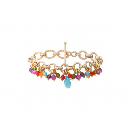 Beautiful crystal bead flexible bracelet I multicolored