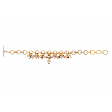 Sophisticated crystal bead flexible bracelet I golden85334