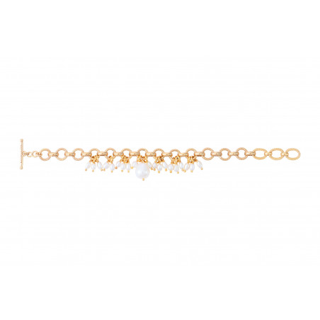 Elegant freshwater pearl flexible bracelet I white85337