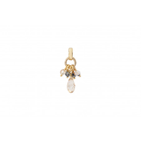 Baroque crystal bead pendant | golden