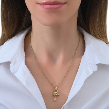 Baroque crystal bead pendant | golden85359