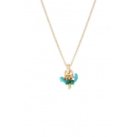 Glamorous turquoise peridot and malachite pendant | green85371