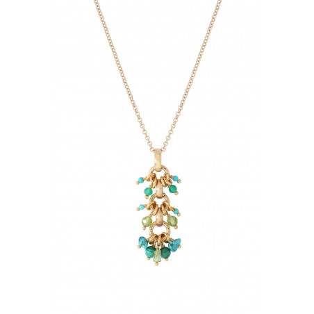 Beautiful turquoise agate and malachite pendant | green85393