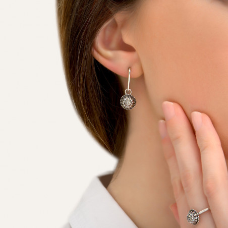 Beautiful metal and Prestige crystal earrings for pierced ears l silver85408