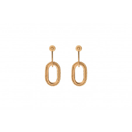 Glamorous metal earrings for pierced ears I gold-plated
