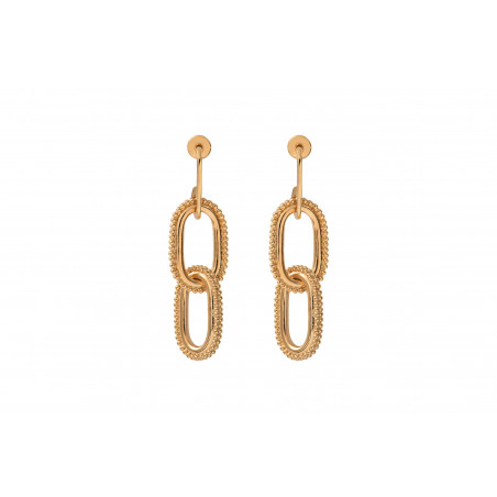 Elegant metal earrings for pierced ears I gold-plated
