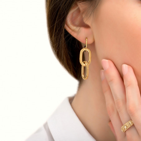 Elegant metal earrings for pierced ears I gold-plated85418