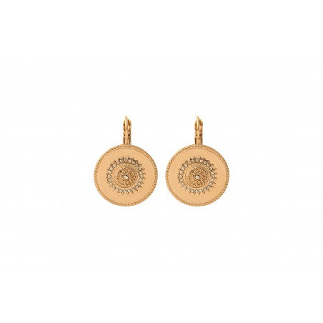 Chic metal and Prestige crystal sleeper earrings l gold-plated