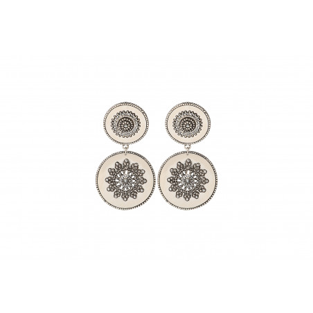 On-trend metal and Prestige crystal clip-on earrings l silver-plated