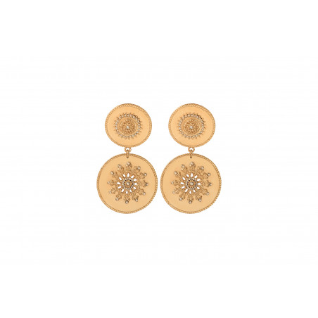 Sunny metal and Prestige crystal clip-on earrings l gold-plated