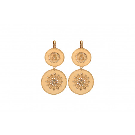 Sunny metal and Prestige crystal sleeper earrings l gold-plated