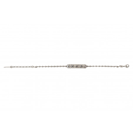 Baroque metal and Prestige crystal flexible bracelet | silver-plated85441
