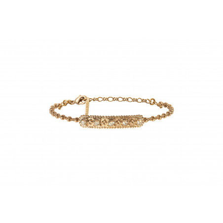 Glamorous metal and Prestige crystal flexible bracelet | gold-plated