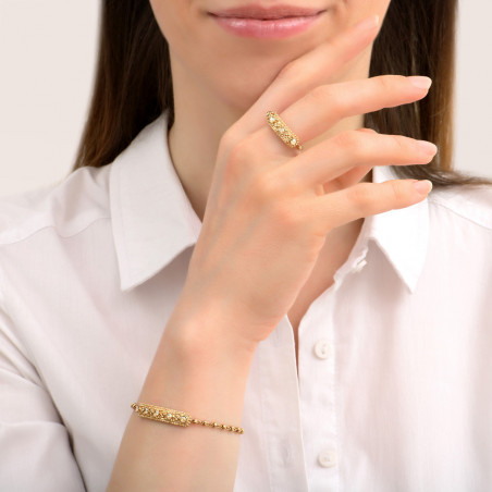 Glamorous metal and Prestige crystal flexible bracelet | gold-plated85443