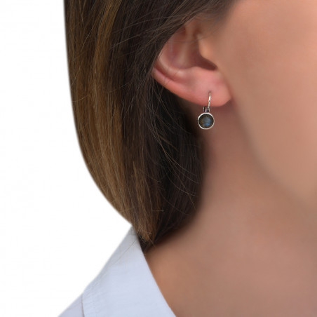 Classic labradorite sleeper earrings| silver-plated85488