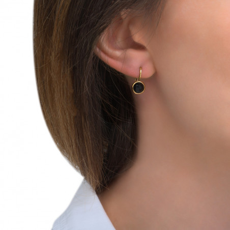 Refined onyx sleeper earrings | black85491