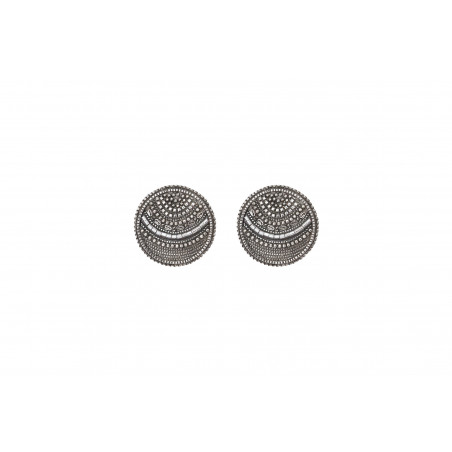 On-trend metal and Japanese seed beads clip-on earrings l silver-plated