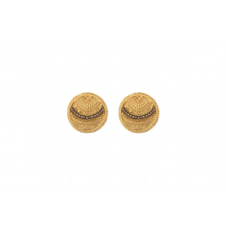 Sunny metal and Japanese seed bead clip-on earrings l gold-plated