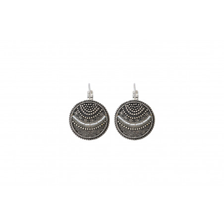 On-trend metal and Japanese seed beads sleeper earrings l silver-plated